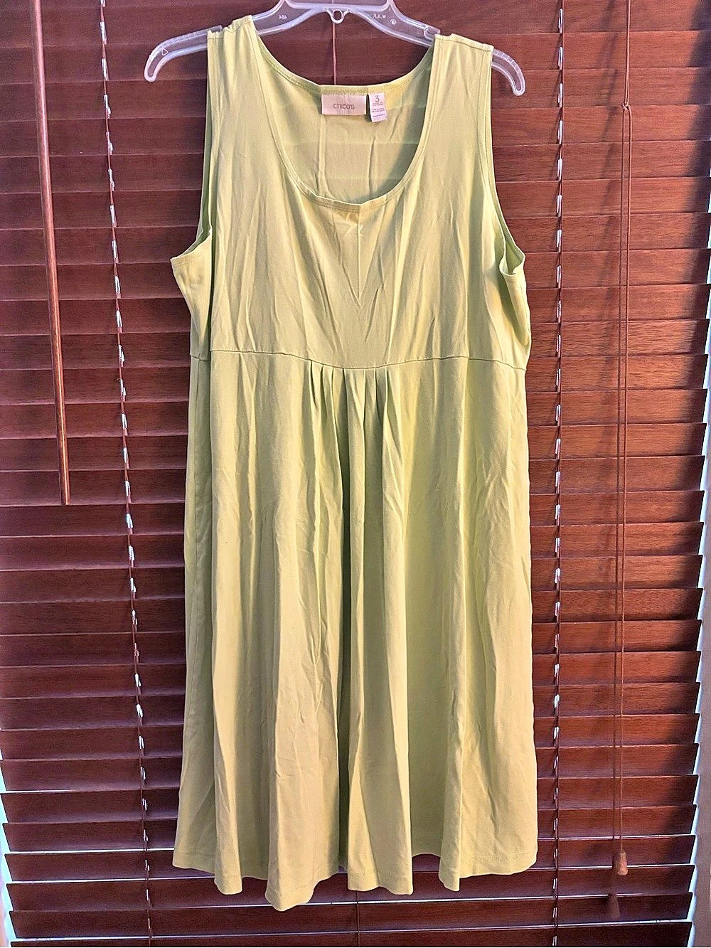Chico's Sleeveless Midi Dress in Green Size 3